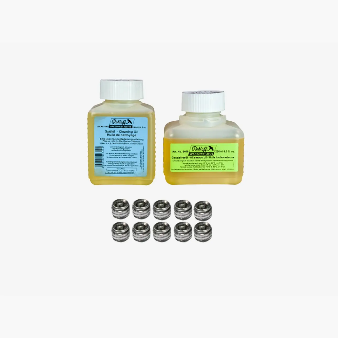 Rohloff - Oil of SPEEDHUB 500/14 250 ml-Set (All season + Cleaning Oil)+10x8205 (8409S) - Agyváltó alkatrészek (SKU: 8409S)